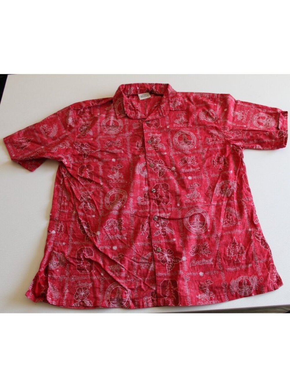 Ke Nui Hawaii Stanford Cardinal Mens XL Red Aloha Hawaiian Shirt University NCAA